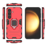 For Samsung Galaxy S25 5G PC + TPU Shockproof Protective Phone Case with Magnetic Ring Holder(Red)