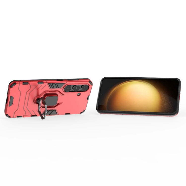For Samsung Galaxy S25 5G PC + TPU Shockproof Protective Phone Case with Magnetic Ring Holder(Red)