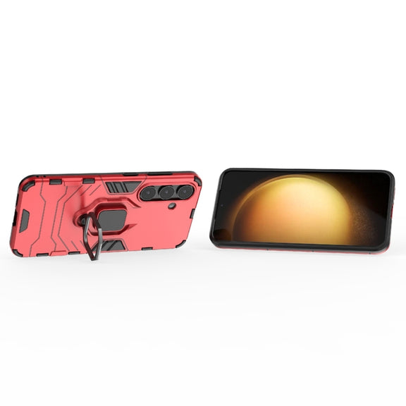For Samsung Galaxy S25 5G PC + TPU Shockproof Protective Phone Case with Magnetic Ring Holder(Red)