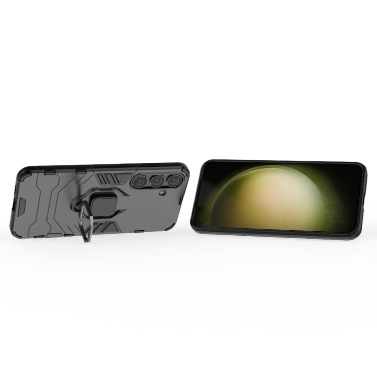 For Samsung Galaxy S25+ 5G PC + TPU Shockproof Protective Phone Case with Magnetic Ring Holder(Black)