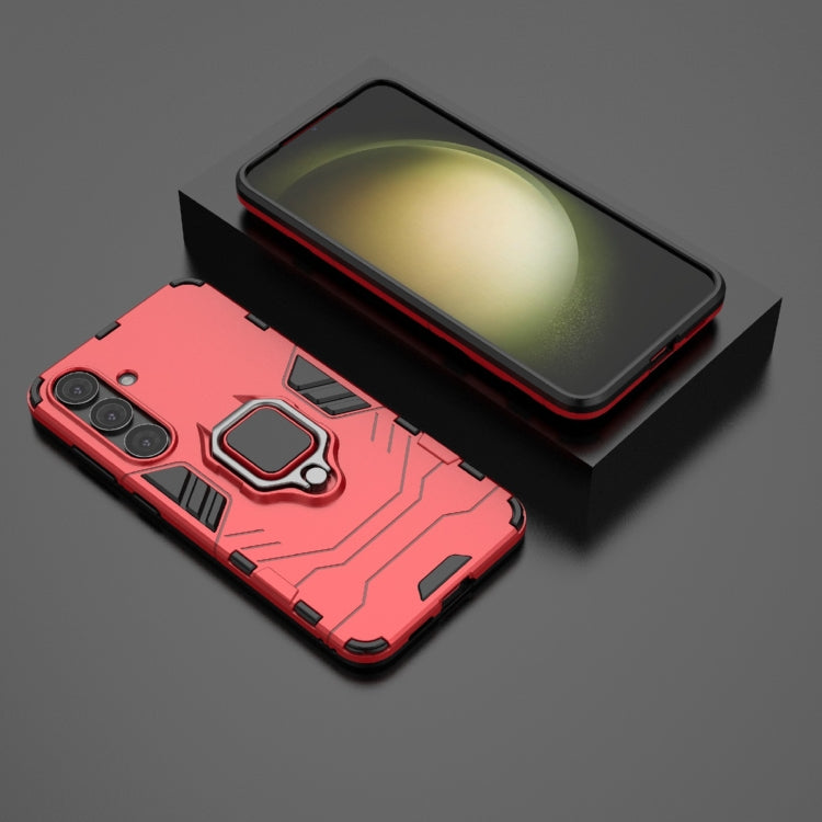 For Samsung Galaxy S25+ 5G PC + TPU Shockproof Protective Phone Case with Magnetic Ring Holder(Red)