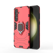 For Samsung Galaxy S25+ 5G PC + TPU Shockproof Protective Phone Case with Magnetic Ring Holder(Red)