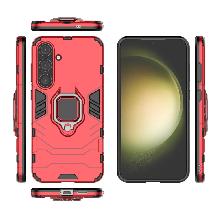 For Samsung Galaxy S25+ 5G PC + TPU Shockproof Protective Phone Case with Magnetic Ring Holder(Red)