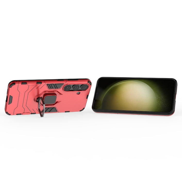 For Samsung Galaxy S25+ 5G PC + TPU Shockproof Protective Phone Case with Magnetic Ring Holder(Red)