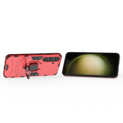 For Samsung Galaxy S25+ 5G PC + TPU Shockproof Protective Phone Case with Magnetic Ring Holder(Red)