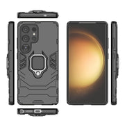 For Samsung Galaxy S25 Ultra 5G PC + TPU Shockproof Protective Phone Case with Magnetic Ring Holder(Black)