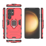 For Samsung Galaxy S25 Ultra 5G PC + TPU Shockproof Protective Phone Case with Magnetic Ring Holder(Red)
