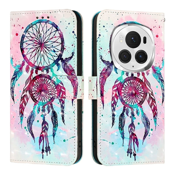 For Honor Magic6 Pro Global 3D Painting Horizontal Flip Leather Phone Case(Color Drop Wind Chimes)