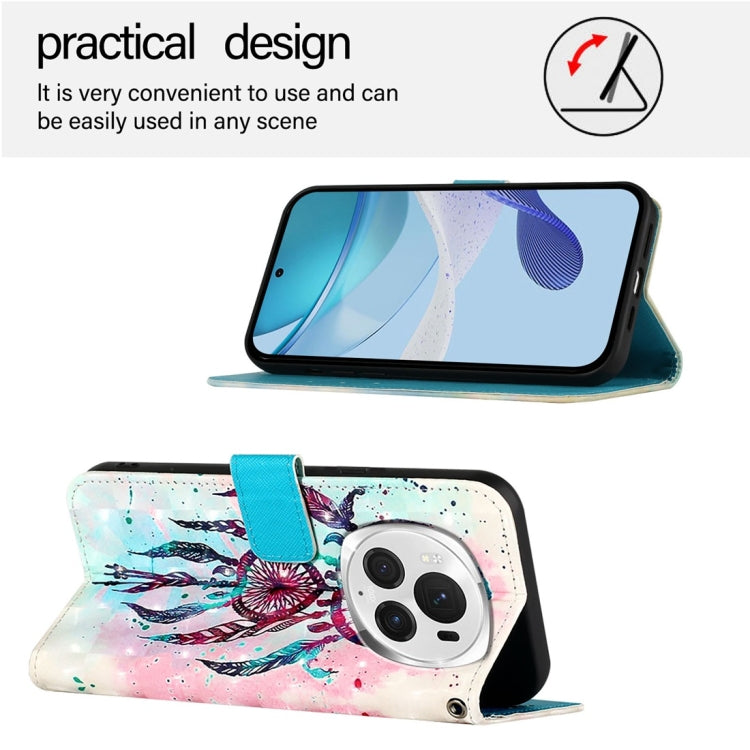 For Honor Magic6 Pro Global 3D Painting Horizontal Flip Leather Phone Case(Color Drop Wind Chimes)