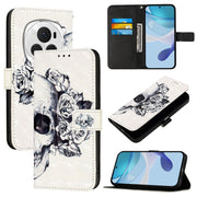 For Honor Magic6 Pro Global 3D Painting Horizontal Flip Leather Phone Case(Skull)