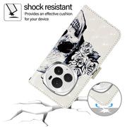 For Honor Magic6 Pro Global 3D Painting Horizontal Flip Leather Phone Case(Skull)