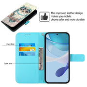 For Honor Magic6 Pro Global 3D Painting Horizontal Flip Leather Phone Case(Grey Owl)