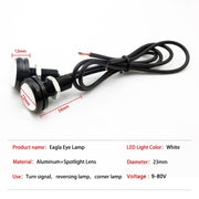10pcs 23mm 1.5W DC12V Motorcycle Eagle Eye Light Double Lens Strobe Light(White Light)