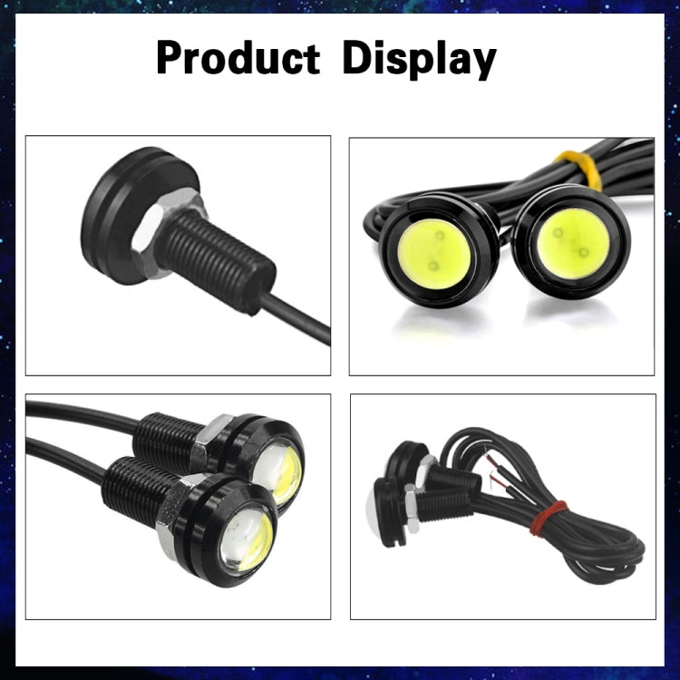 10pcs 23mm 1.5W DC12V Motorcycle Eagle Eye Light Double Lens Strobe Light(White Light)