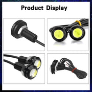 10pcs 23mm 1.5W DC12V Motorcycle Eagle Eye Light Double Lens Strobe Light(White Light)