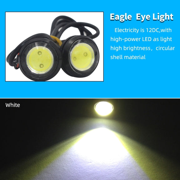 10pcs 23mm 1.5W DC12V Motorcycle Eagle Eye Light Double Lens Strobe Light(White Light)