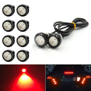10pcs 23mm 1.5W DC12V Motorcycle Eagle Eye Light Double Lens Strobe Light(Red Light)