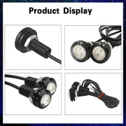 10pcs 23mm 1.5W DC12V Motorcycle Eagle Eye Light Double Lens Strobe Light(Red Light)