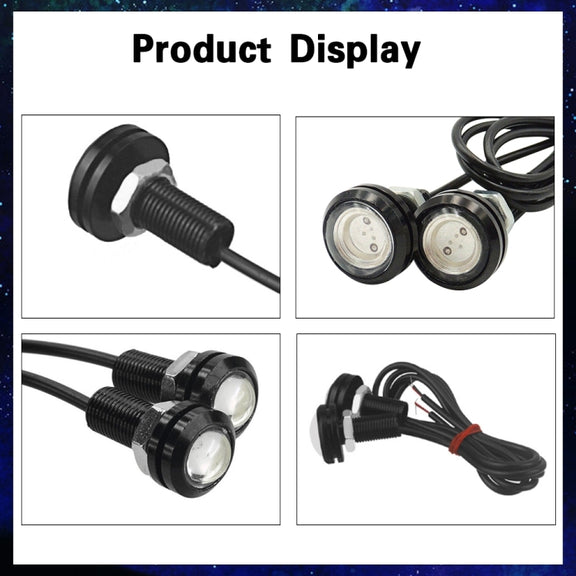 10pcs 23mm 1.5W DC12V Motorcycle Eagle Eye Light Double Lens Strobe Light(Red Light)