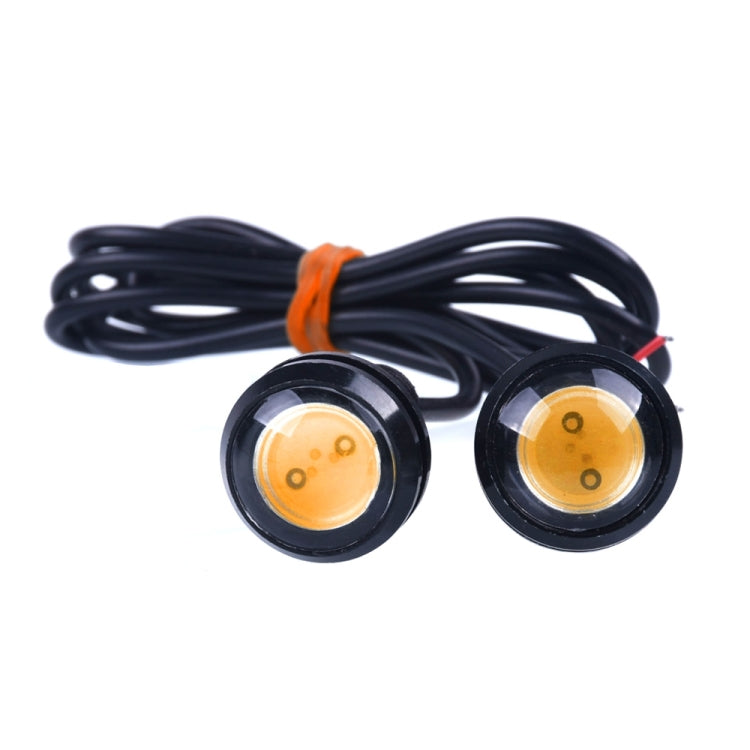 10pcs 23mm 1.5W DC12V Motorcycle Eagle Eye Light Double Lens Strobe Light(Yellow Light)
