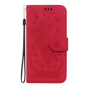For Redmi K70 / K70 Pro Butterfly Rose Embossed Leather Phone Case(Red)