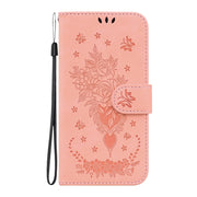 For Redmi K70 / K70 Pro Butterfly Rose Embossed Leather Phone Case(Pink)