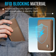 For Samsung Galaxy S24 5G JEEHOOD J05 Business Magnetic Style RFID Leather Phone Case(Brown)