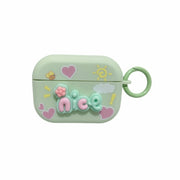 For AirPods 3 Fresh 3D Text Skin Feel Earbuds Box PC Case(Green)