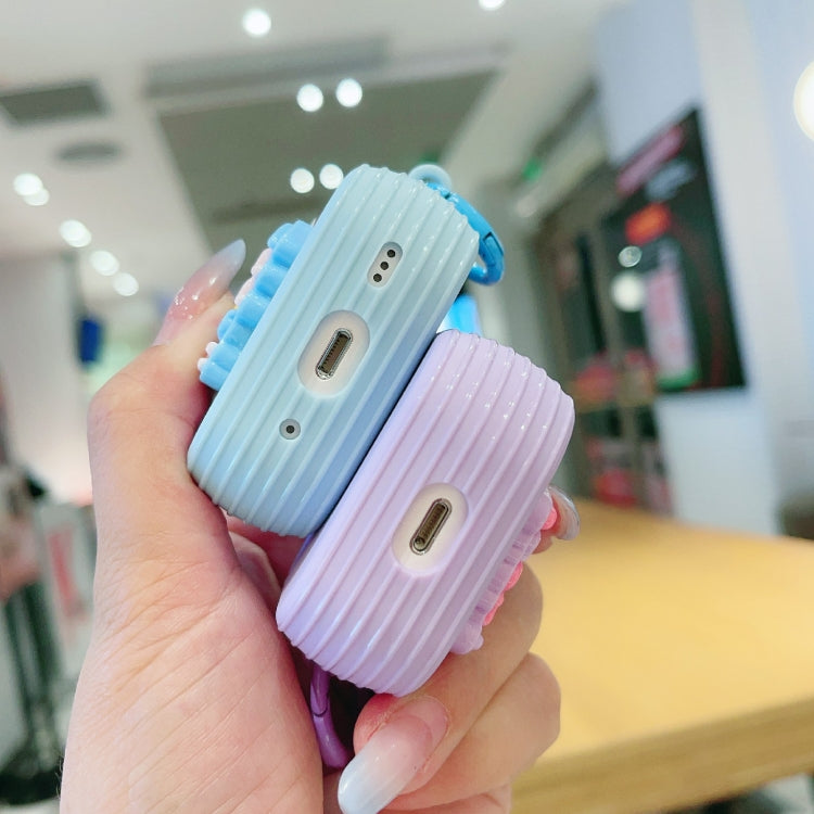 For AirPods Pro Fresh 3D Text Skin Feel Earbuds Box PC Case(Pink)