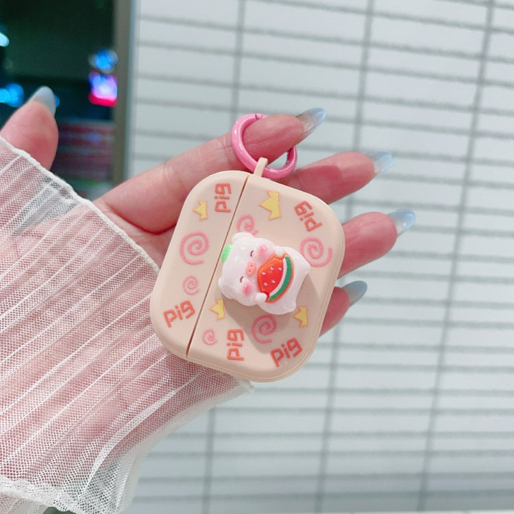 For AirPods 2 / 1 Fresh 3D Piglet Pattern Earbuds Box PC Case