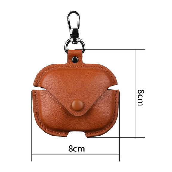 For Redmi Buds 5 Business Leather Earphone Protective Case with Hook(Red)