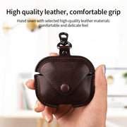 For Redmi Buds 5 Business Leather Earphone Protective Case with Hook(Red)
