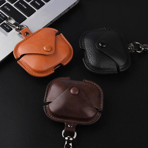 For Redmi Buds 5 Business Leather Earphone Protective Case with Hook(Red)