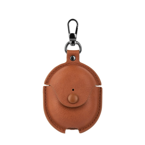 For Redmi Buds 4 Business Leather Earphone Protective Case with Hook(Light Brown)