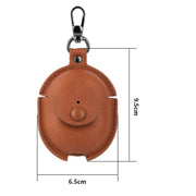For Redmi Buds 4 Business Leather Earphone Protective Case with Hook(Dark Brown)