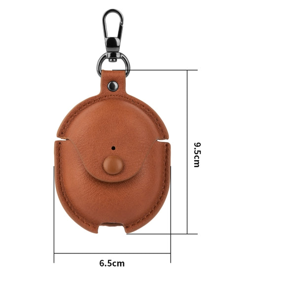 For Redmi Buds 4 Business Leather Earphone Protective Case with Hook(Dark Brown)