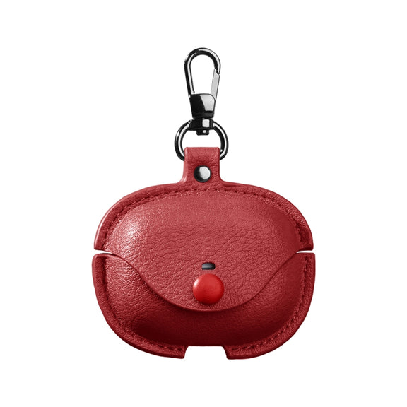 For Redmi Buds 5 Pro / Buds 4 Pro Business Leather Earphone Protective Case with Hook(Red)