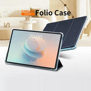 For Teclast P50AI  Anti-slip Texture Smart Tablet Leather Folio Case(Dark Blue)