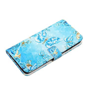 For Samsung Galaxy S25 5G Oil Embossed 3D Drawing Leather Phone Case(Blue Butterflies)