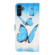 For Samsung Galaxy S25 5G Oil Embossed 3D Drawing Leather Phone Case(3 Butterflies)