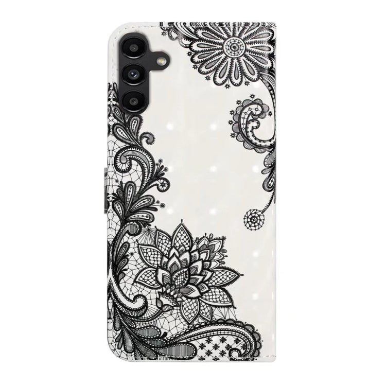 For Samsung Galaxy S25 5G Oil Embossed 3D Drawing Leather Phone Case(Lace Flower)