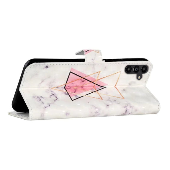 For Samsung Galaxy S25 5G Oil Embossed 3D Drawing Leather Phone Case(Triangular Marble)