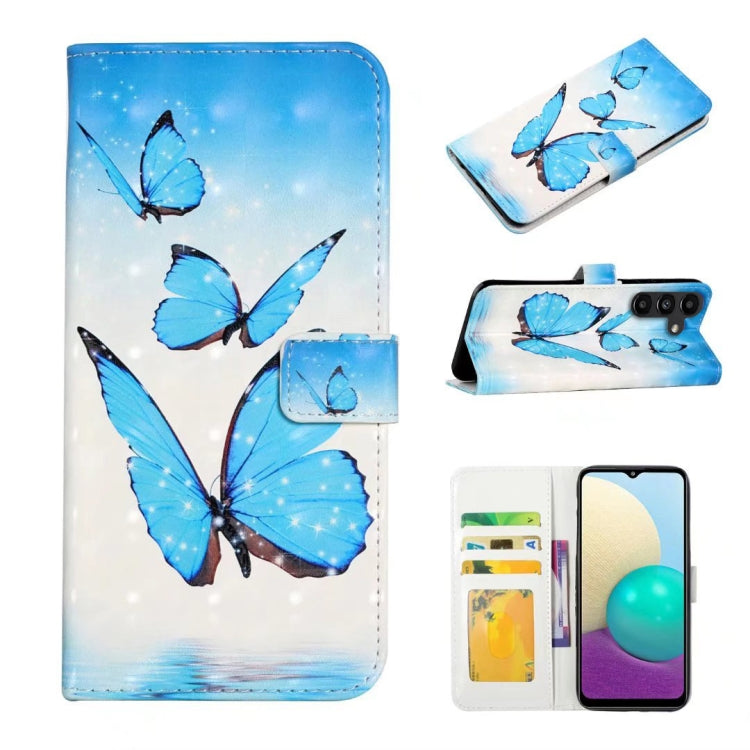 For Samsung Galaxy S25+ 5G Oil Embossed 3D Drawing Leather Phone Case(3 Butterflies)