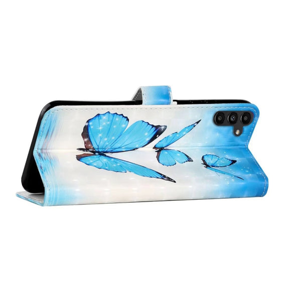 For Samsung Galaxy S25+ 5G Oil Embossed 3D Drawing Leather Phone Case(3 Butterflies)