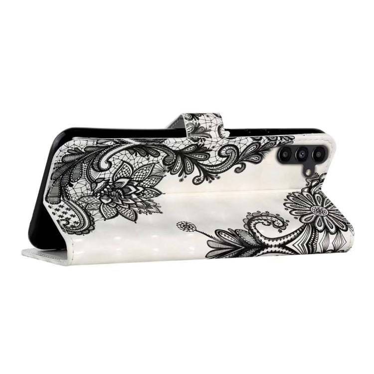 For Samsung Galaxy S25+ 5G Oil Embossed 3D Drawing Leather Phone Case(Lace Flower)