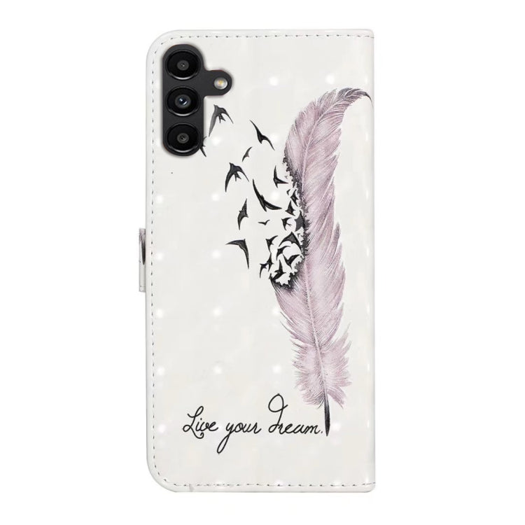 For Samsung Galaxy S25+ 5G Oil Embossed 3D Drawing Leather Phone Case(Feather)