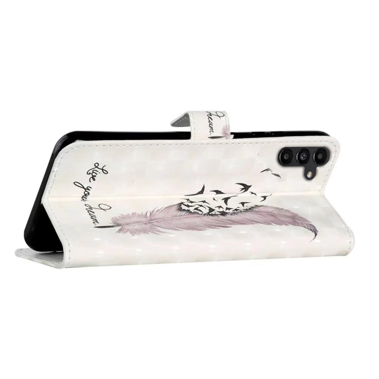 For Samsung Galaxy S25+ 5G Oil Embossed 3D Drawing Leather Phone Case(Feather)