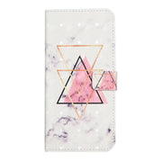 For Samsung Galaxy S25+ 5G Oil Embossed 3D Drawing Leather Phone Case(Triangular Marble)