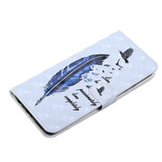 For Samsung Galaxy S25+ 5G Oil Embossed 3D Drawing Leather Phone Case(Blue Feather)