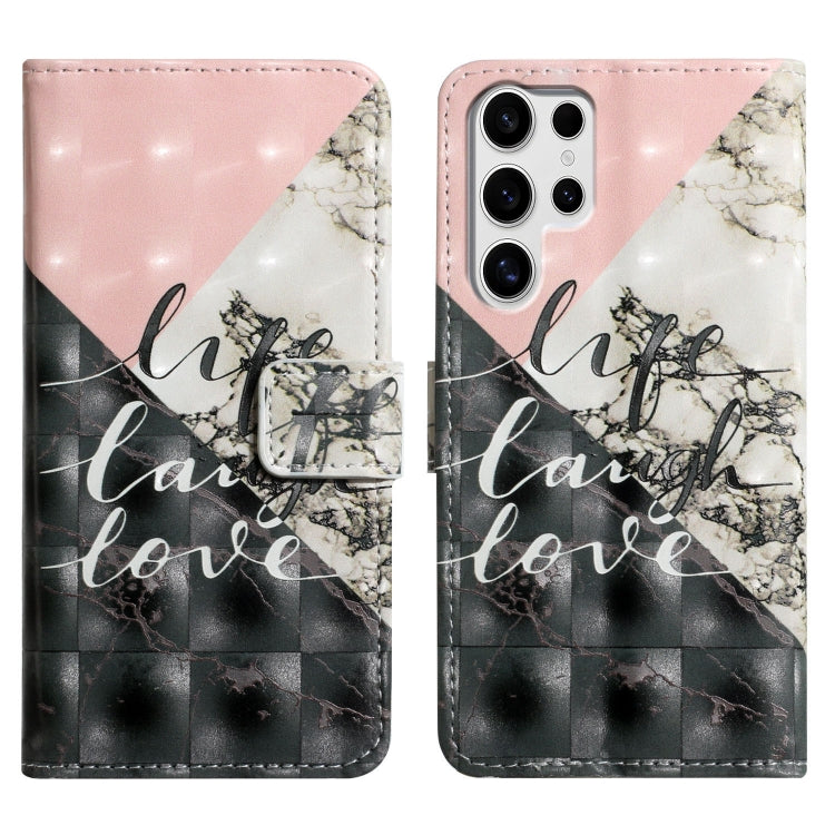 For Samsung Galaxy S25 Ultra 5G Oil Embossed 3D Drawing Leather Phone Case(Stitching Marble)